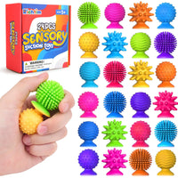 Sensory Fidget Toys for Kids Adults: 24 Pack Textured Sensory Toys for Autism Kids - Quiet Anxiety Fidgets for Classroom