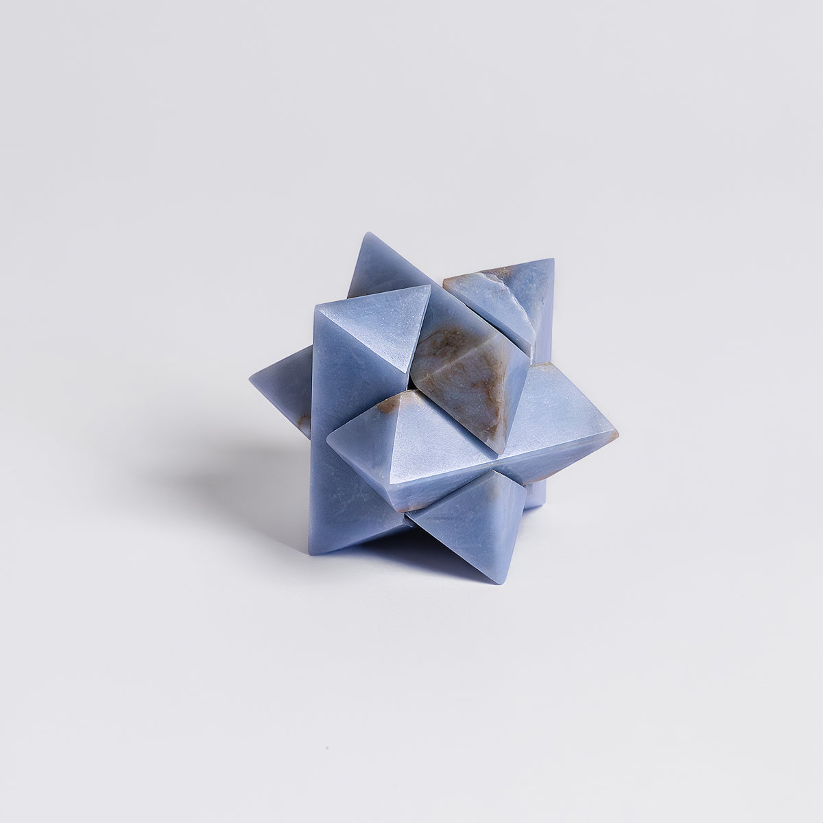 Burr Star 3D gemstone puzzle Angelite