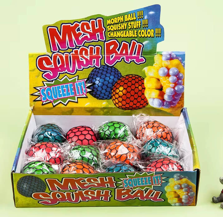 Mesh squeeze grape stress balls