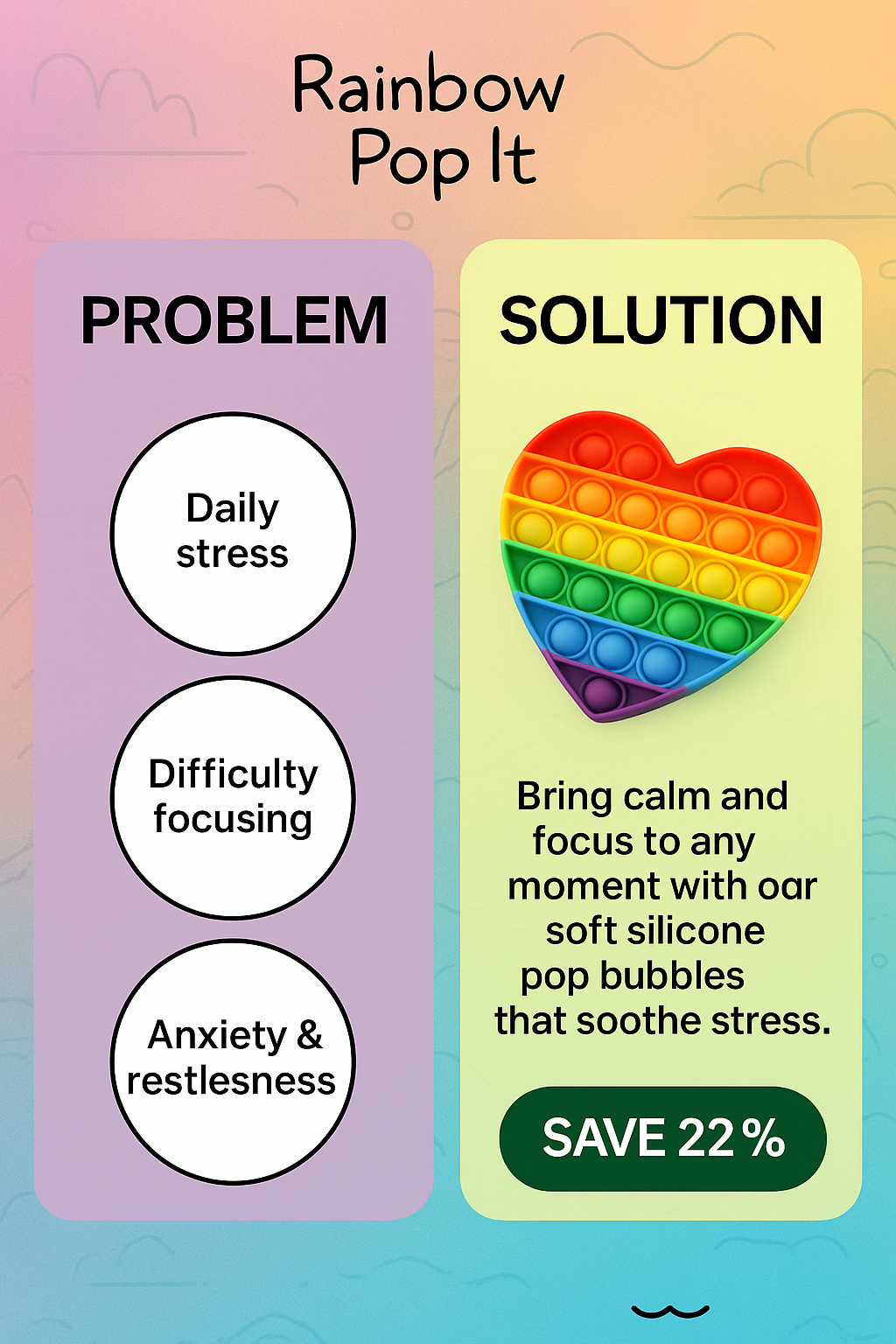 Rainbow Pop It Fidget Toy
