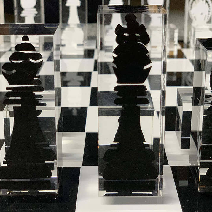 Infinity Lucite 17-Inch Lucite Chess Set
