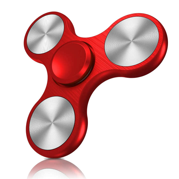 Fidget Spinners Toy Metal Stainless Steel Bearing High Speed 4-8 Min Spins EDC ADHD Stress Anxiety Relieves Reducer Fidgets Finger Toys Spinner Toys for Kids and Adults (Red)